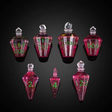 Pink Potion Resin -  7pcs RPG Dice Set